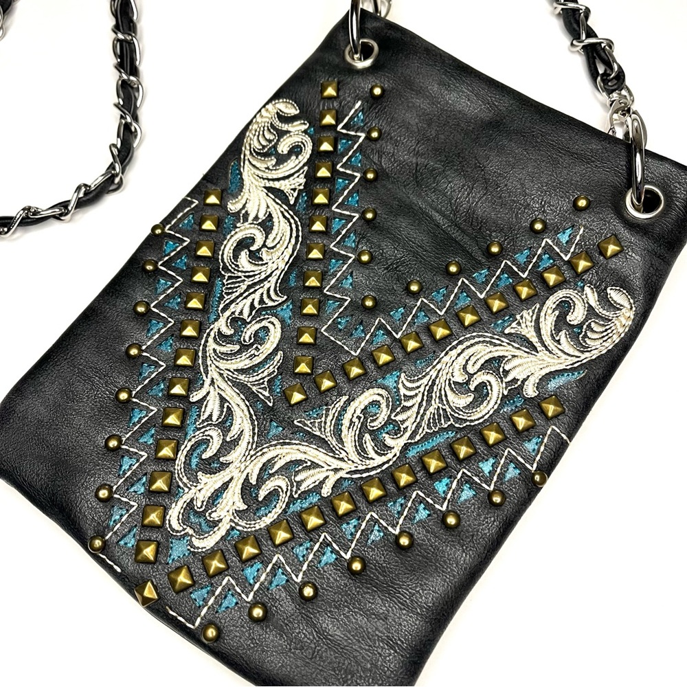 Leather P&G Western Crossbody Bag